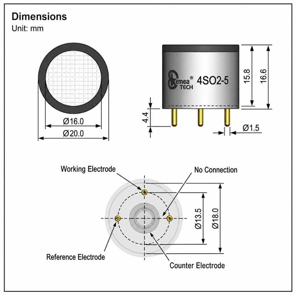 4so2 5 sulfur dioxide (so2) sensor high precision electrochemical gas detection sensor 4so2 5 sulfur dioxide (so2) sensor high precision electrochemical gas detection sensor