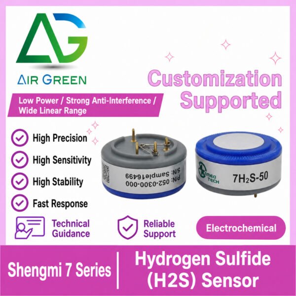 Air Green 7H2S-50 Hydrogen Sulfide H2S Electrochemical Gas Sensor Industrial Detector 0-50ppm