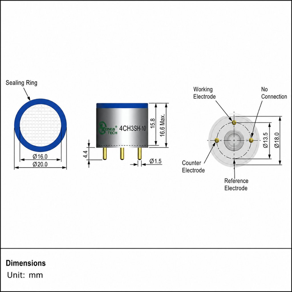 4ch3sh 10 methyl mercaptan (ch3sh) sensor high precision electrochemical gas detection sensor 4ch3sh 10 methyl mercaptan (ch3sh) sensor high precision electrochemical gas detection sensor