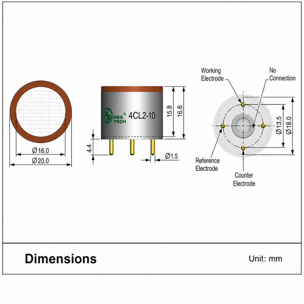 4cl2 10 chlorine (cl2) sensor high precision electrochemical gas detection sensor 4cl2 10 chlorine (cl2) sensor high precision electrochemical gas detection sensor