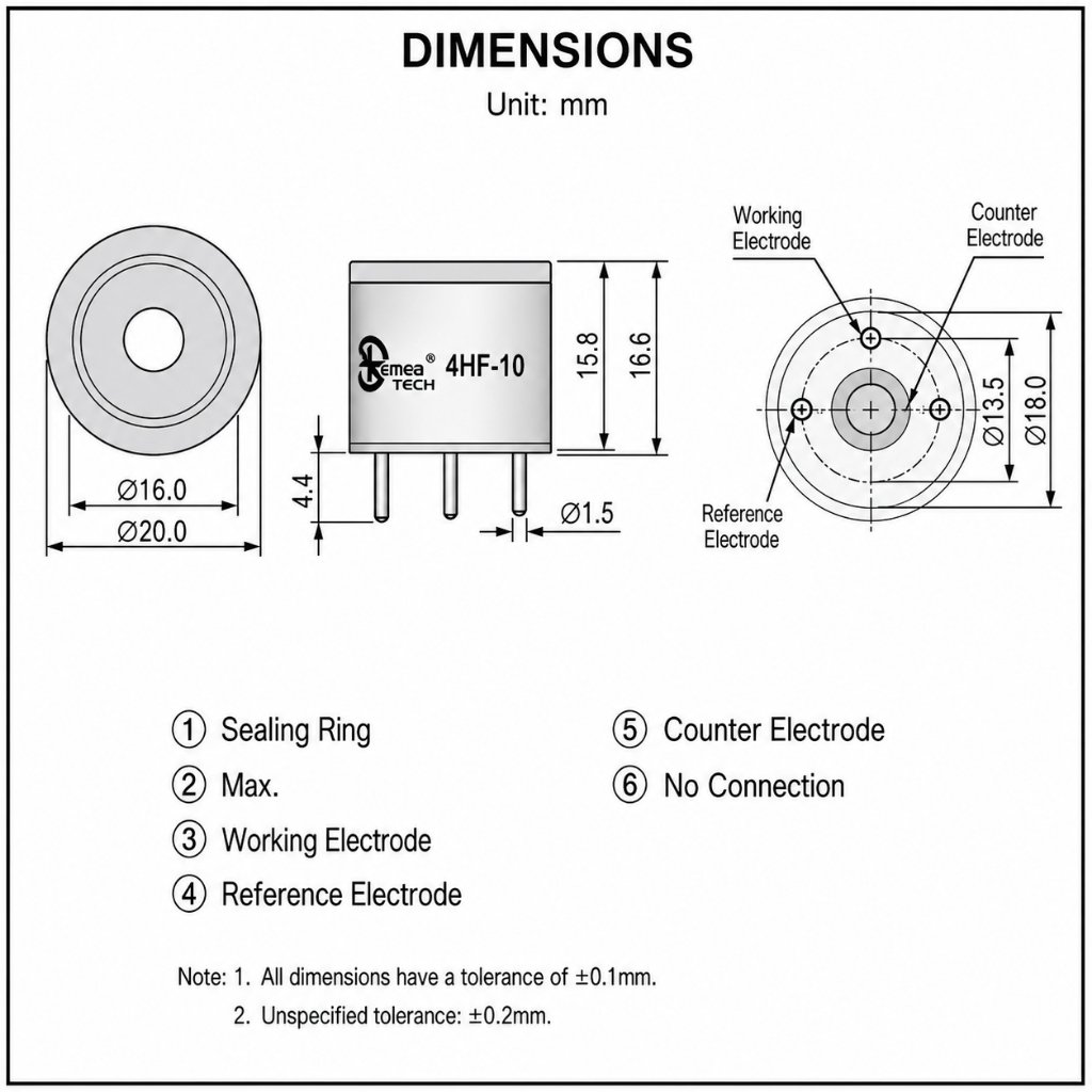 4hf 10 hydrogen fluoride (hf) sensor high precision electrochemical gas detection sensor 4hf 10 hydrogen fluoride (hf) sensor high precision electrochemical gas detection sensor