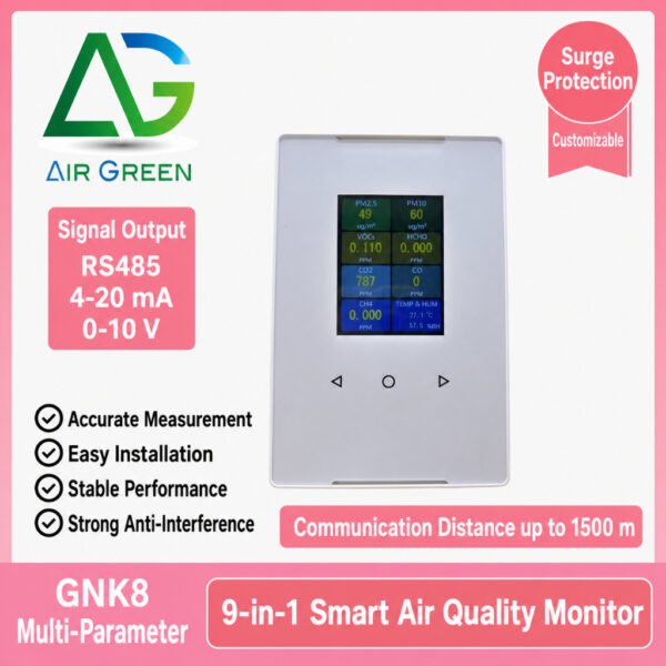 Air Green GNK8 Smart Indoor Air Quality Monitor RS485 Particle Counter CO Multi-Parameter Detector