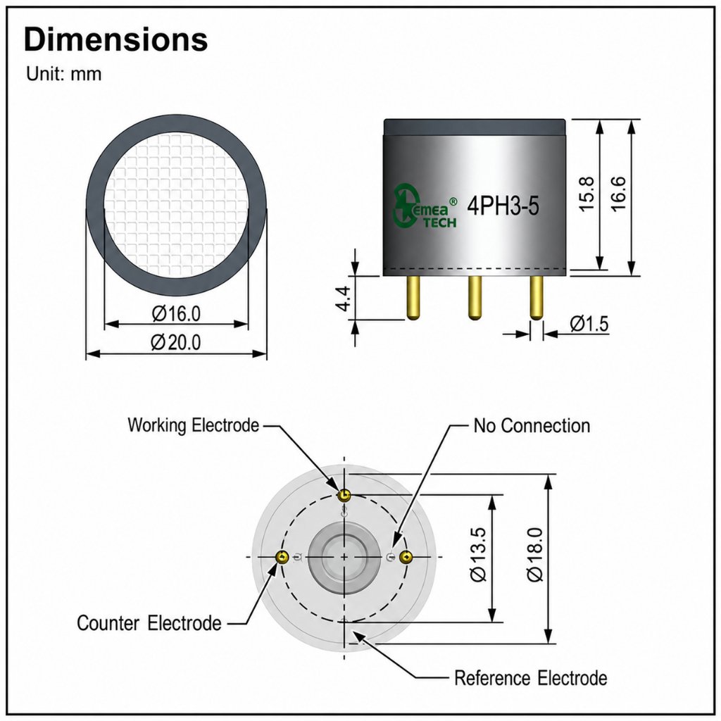 4ph3 5 phosphine (ph3) sensor high precision electrochemical gas detection sensor 4ph3 5 phosphine (ph3) sensor high precision electrochemical gas detection sensor