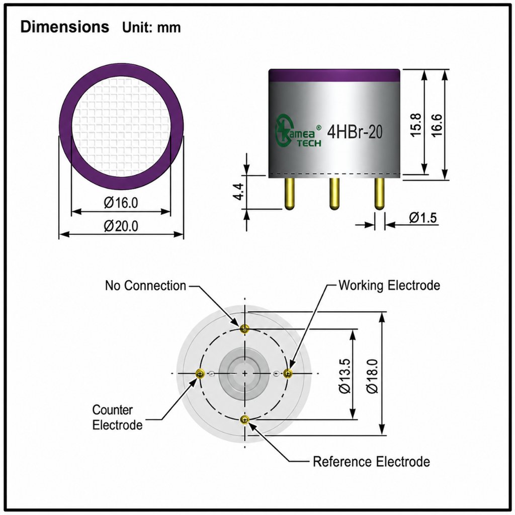 4hbr 20 hydrogen bromide (hbr) sensor high precision electrochemical gas detection sensor 4hbr 20 hydrogen bromide (hbr) sensor high precision electrochemical gas detection sensor