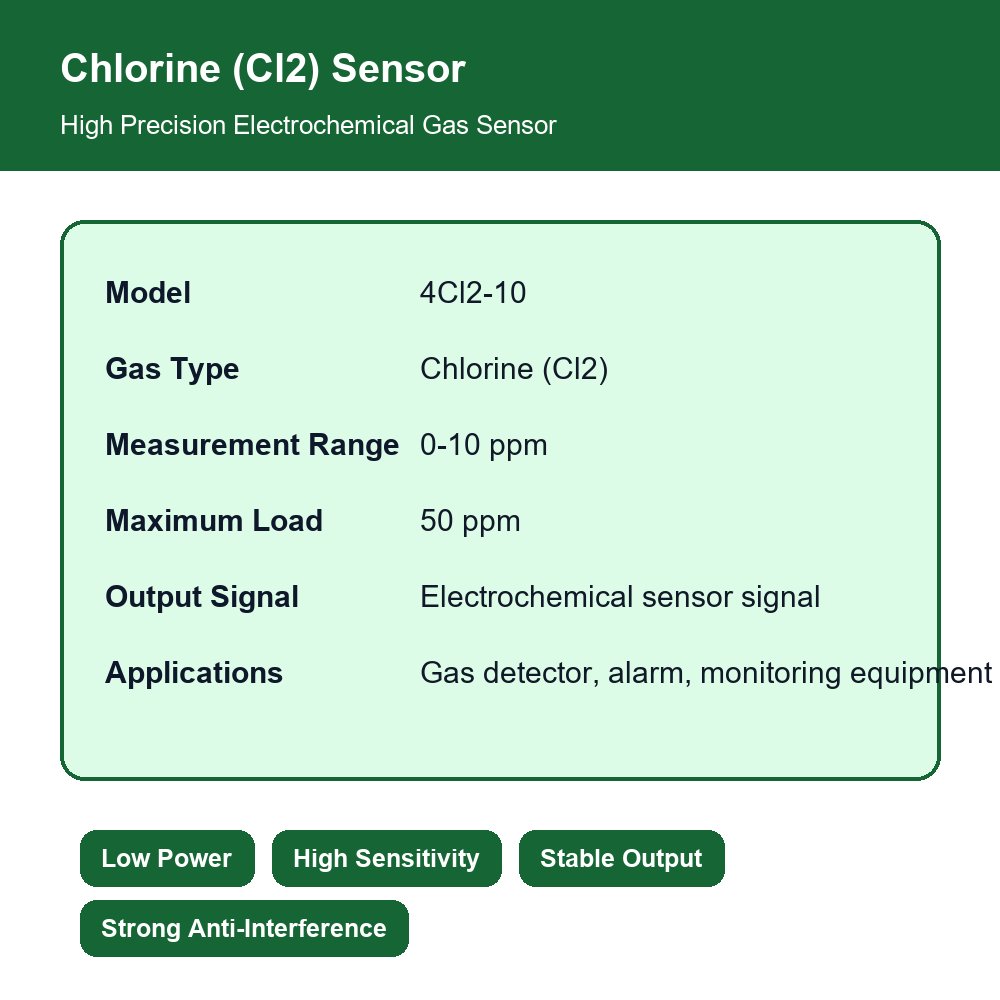 4cl2 10 chlorine (cl2) sensor high precision electrochemical gas detection sensor 4cl2 10 chlorine (cl2) sensor high precision electrochemical gas detection sensor