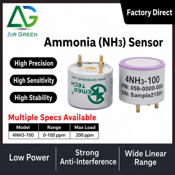 4NH3-100 Ammonia (NH3) Sensor High Precision Electrochemical Gas Detection Sensor