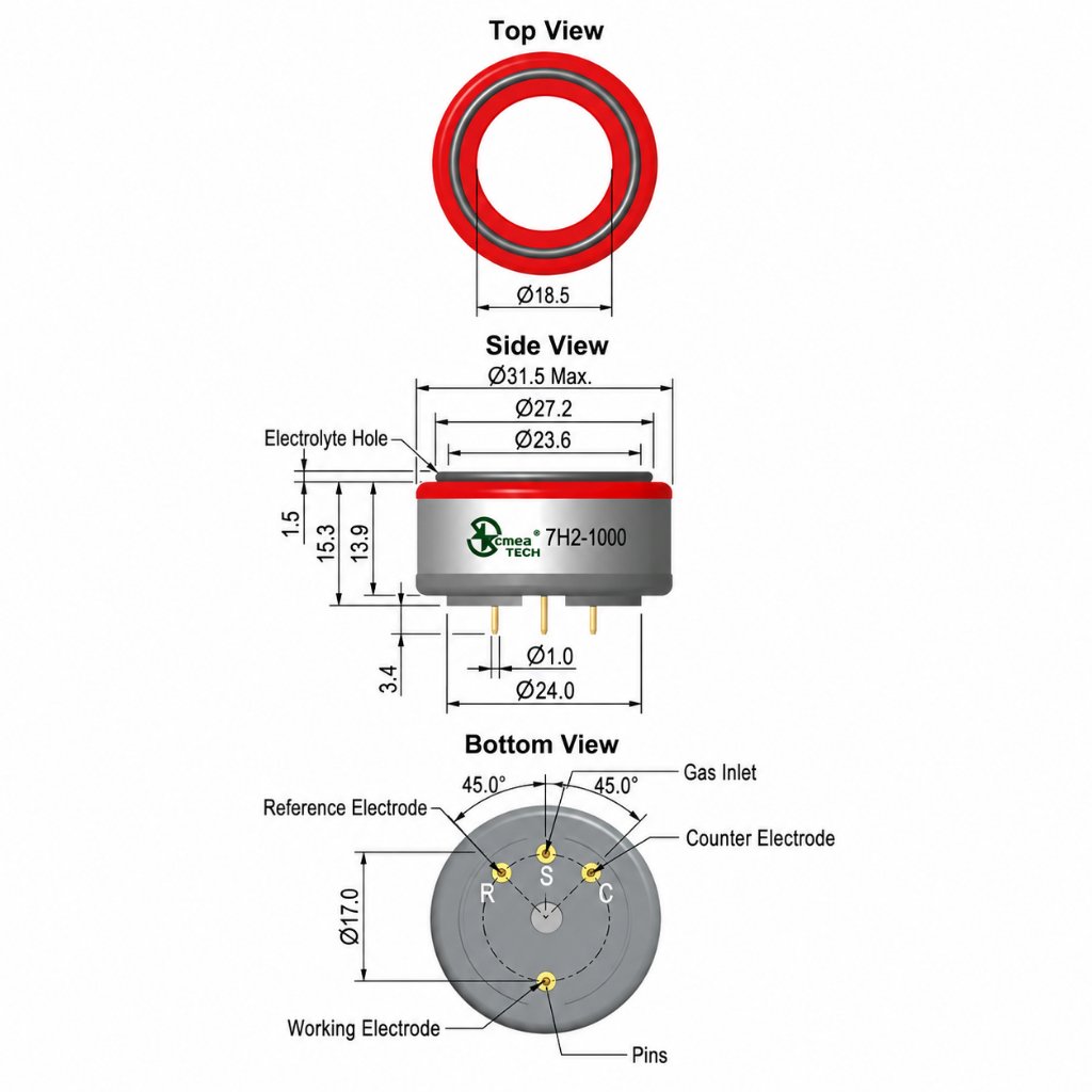 shengmi 7h2 1000 hydrogen h2 gas sensor 0 1000ppm electrochemical lithium battery thermal runaway detection sensor shengmi 7h2 1000 hydrogen h2 gas sensor 0 1000ppm electrochemical lithium battery thermal runaway detection sensor