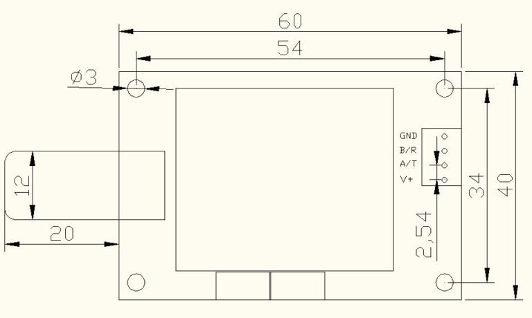 GN25 noise monitoring module dimensions drawing